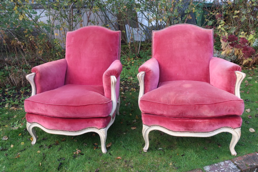 Pair of large French armchairs 