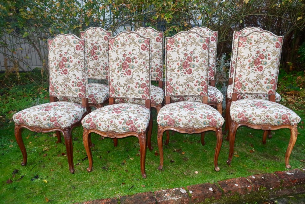 Set of eight dining chairs 