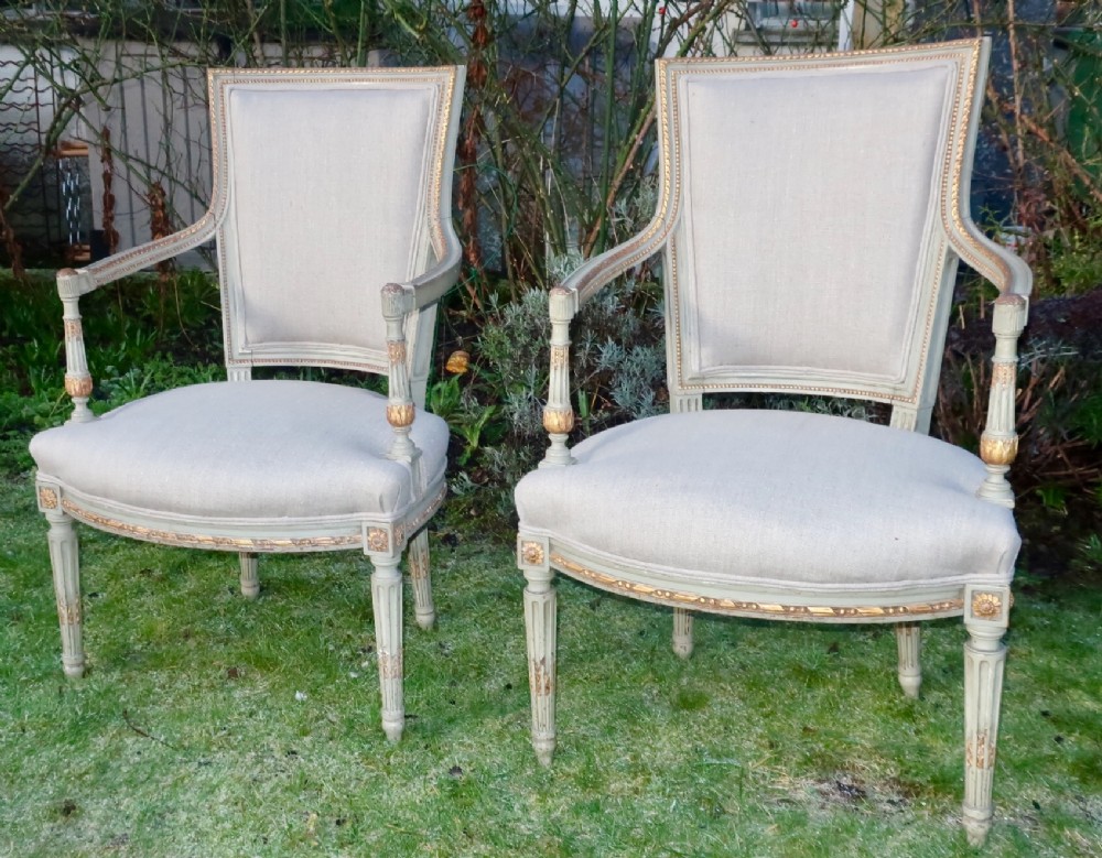 Pair of armchairs in original paint finish