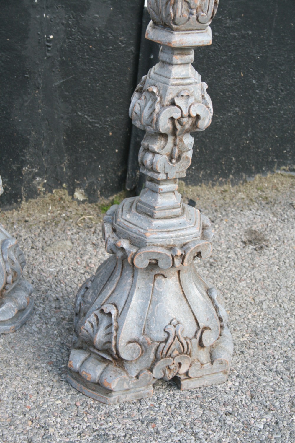 pair painted church prickets  View II