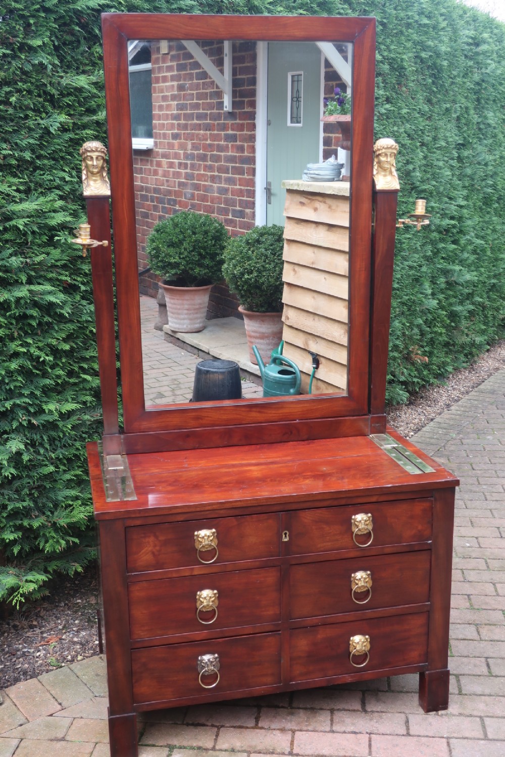 French Empire campaign dressing table 