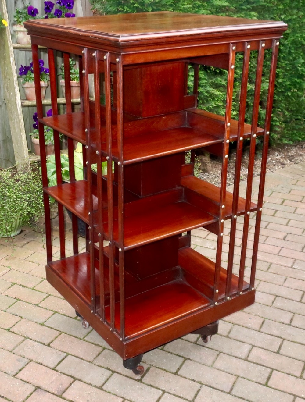 Mahogany revolving bookcase 