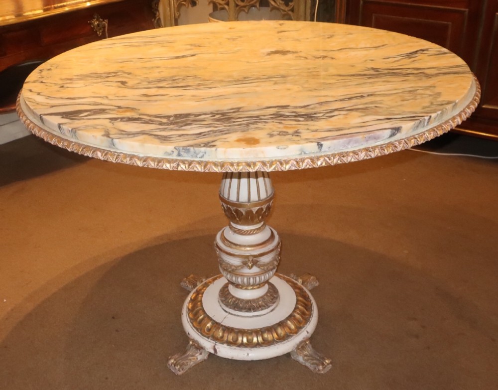 A large original painted Gueridon centre table