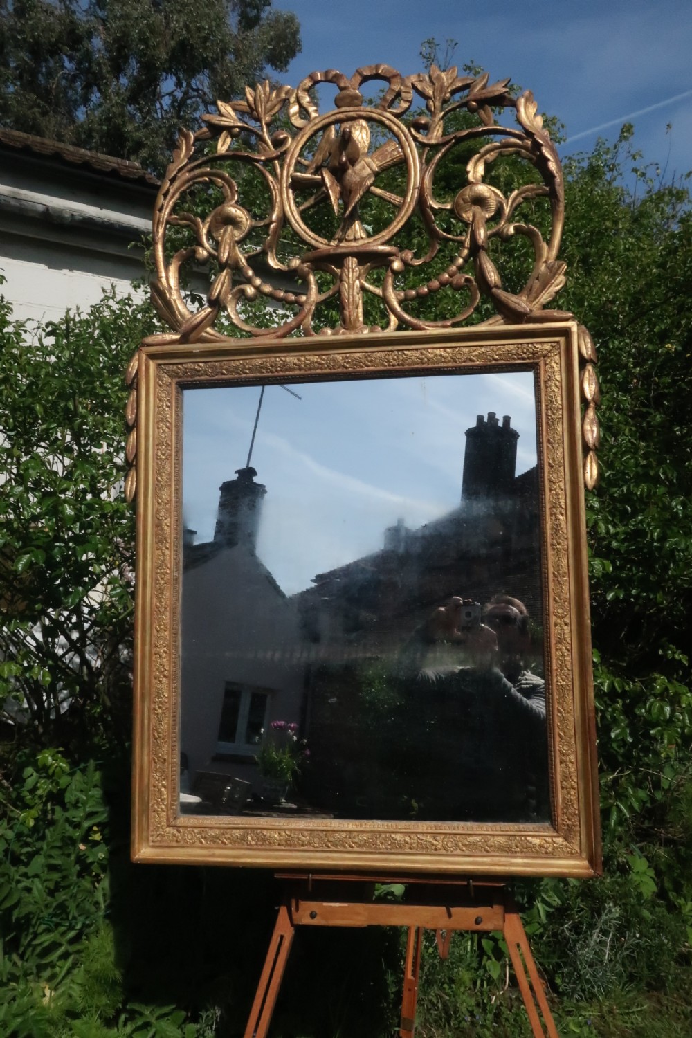 Louis XVI carved giltwood mirror 