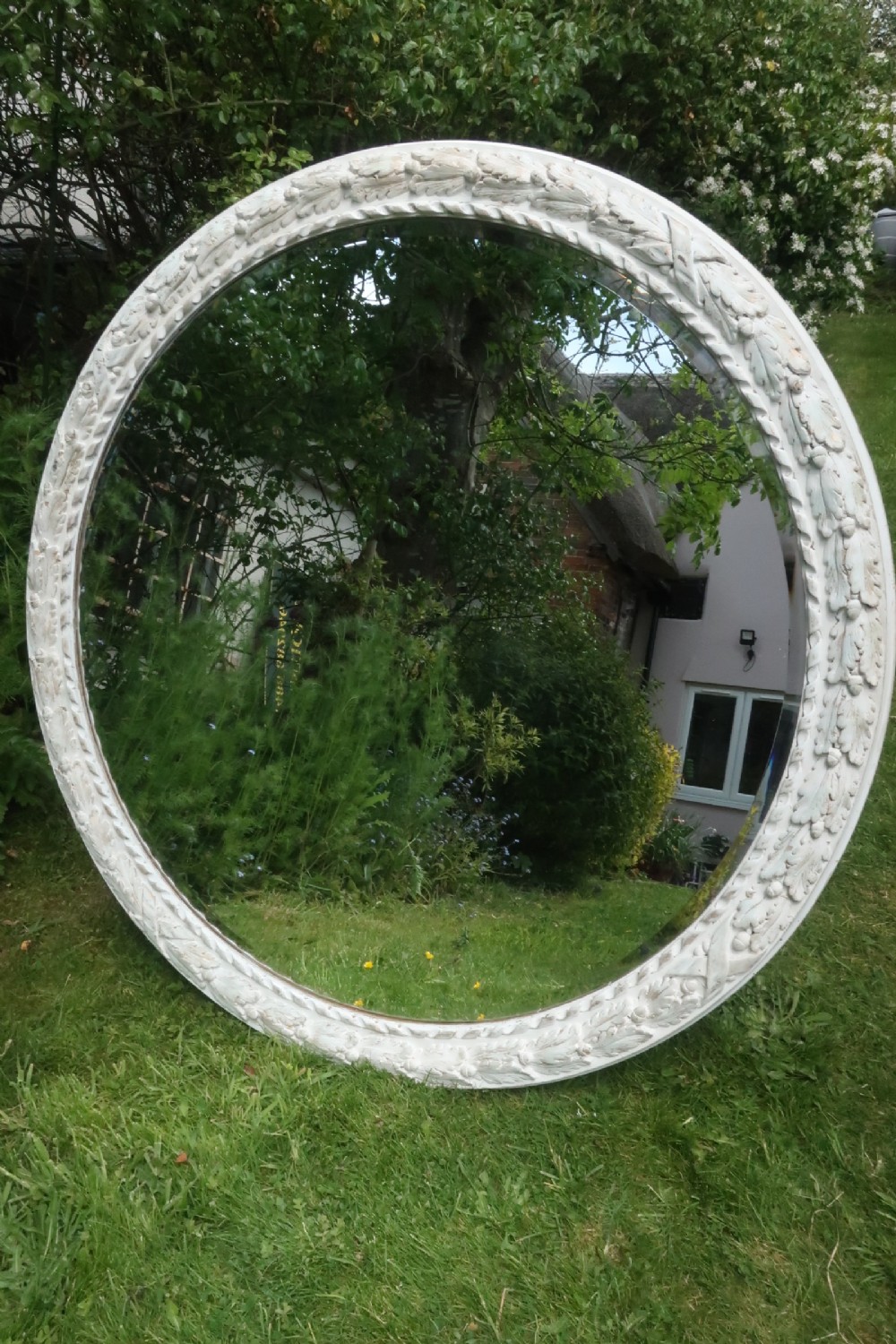 Large carved painted mirror 