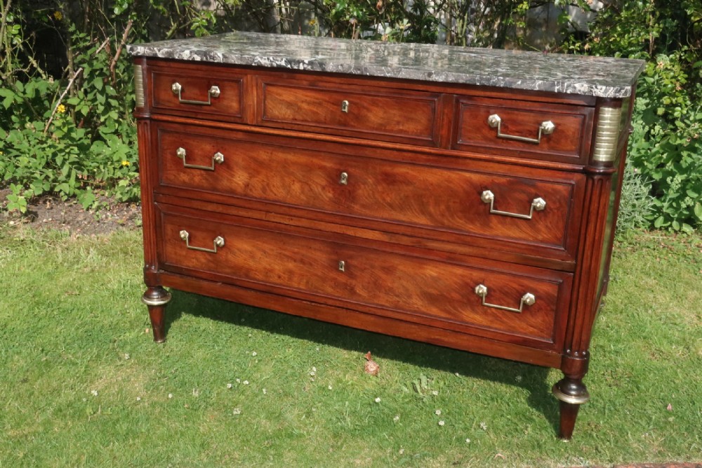 Louis XVI figured mahogany commode 