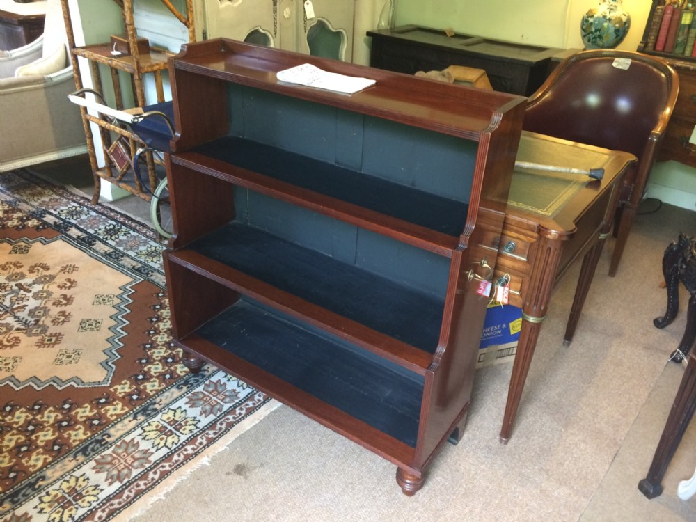 Mahogany waterfall open bookcase
