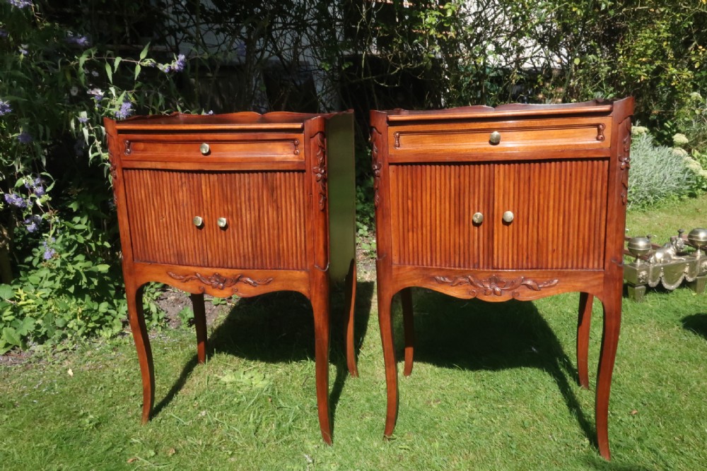 Pair of solid walnut bedside tables