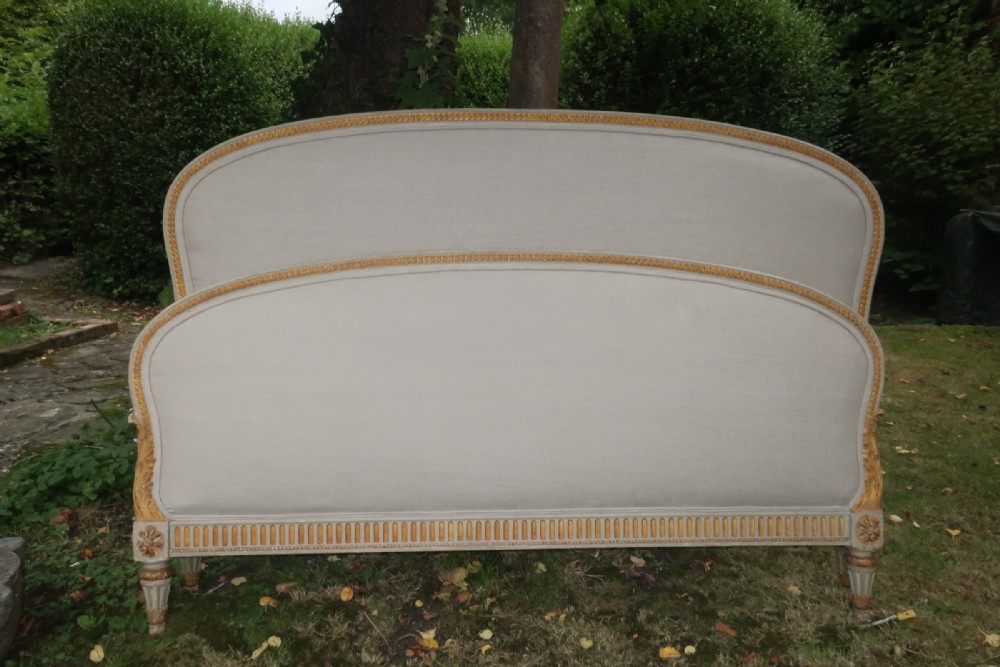 King size paint and gilt bed
