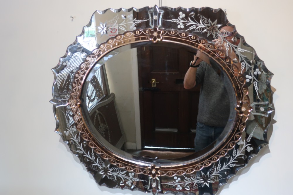 1930’s etched Venitian mirror 