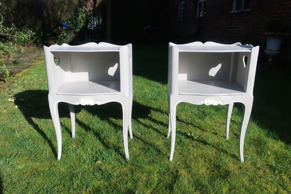 Pair of painted bedside tables 