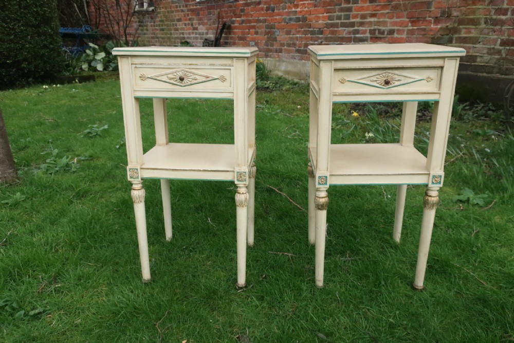 Pair of painted bedside tables 