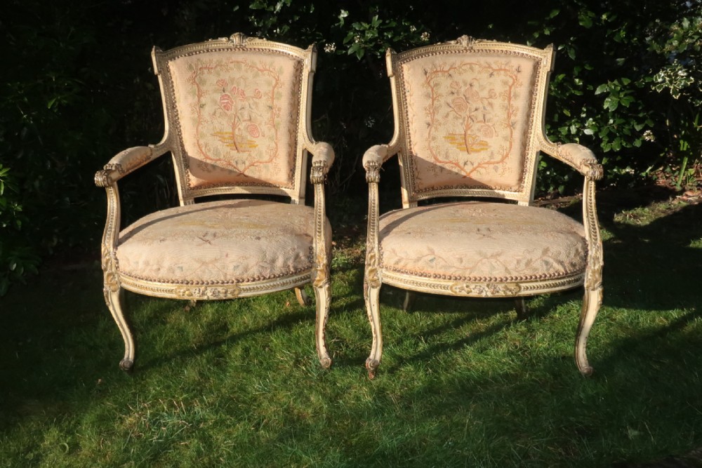 Pair of French, period armchairs 