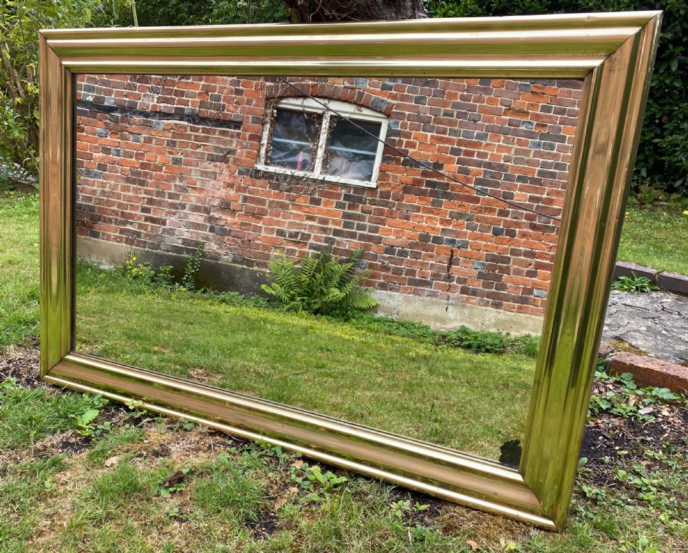 Large brass bistro mirror 
