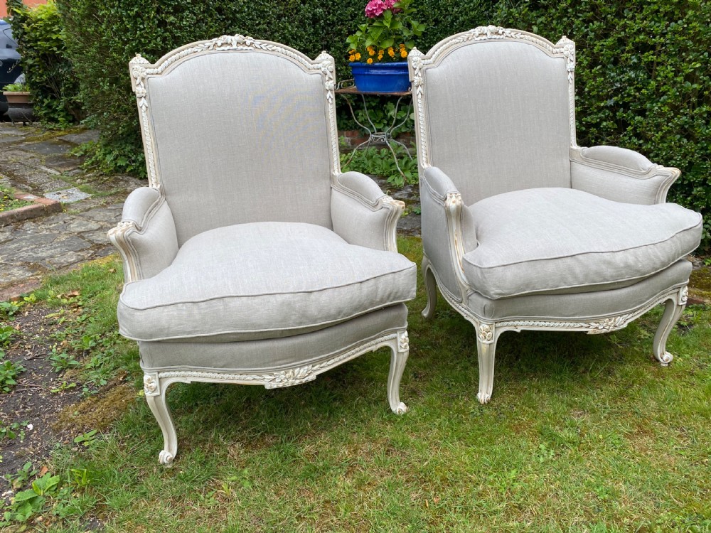 Pair of large French armchairs  View V