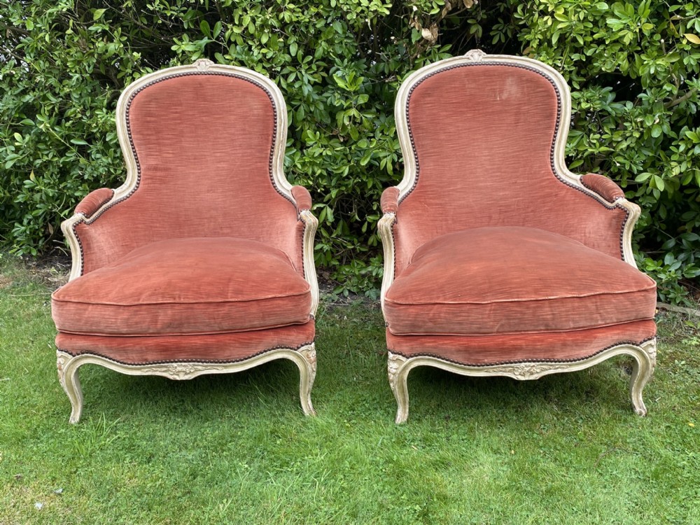 Pair of French Louis XV style armchairs 