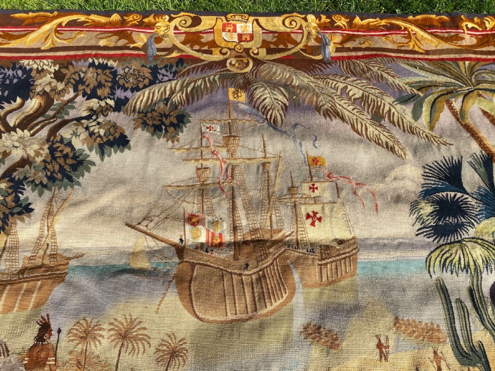 Large tapestry Columbus discovering America  View V