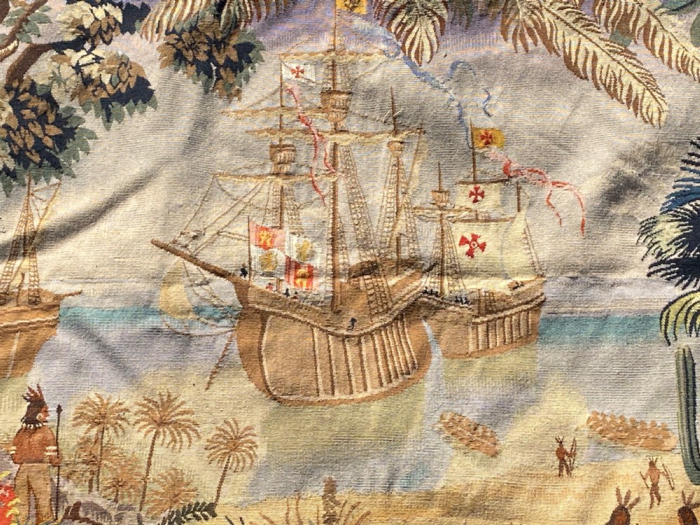 Large tapestry Columbus discovering America  View VII