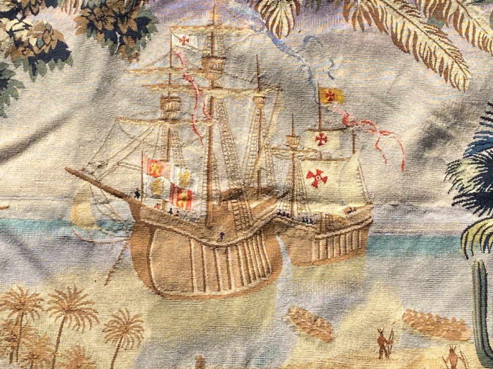 Large tapestry Columbus discovering America  View IX