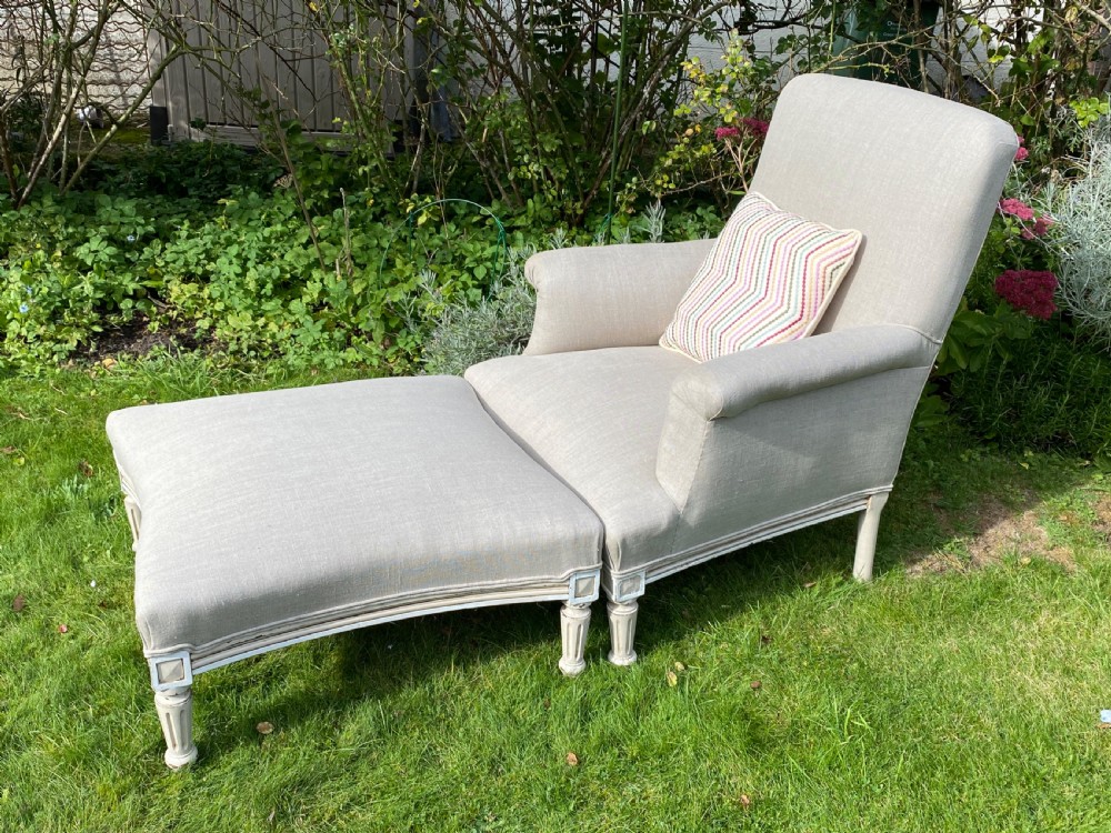 Upholstered armchair and stool  View II