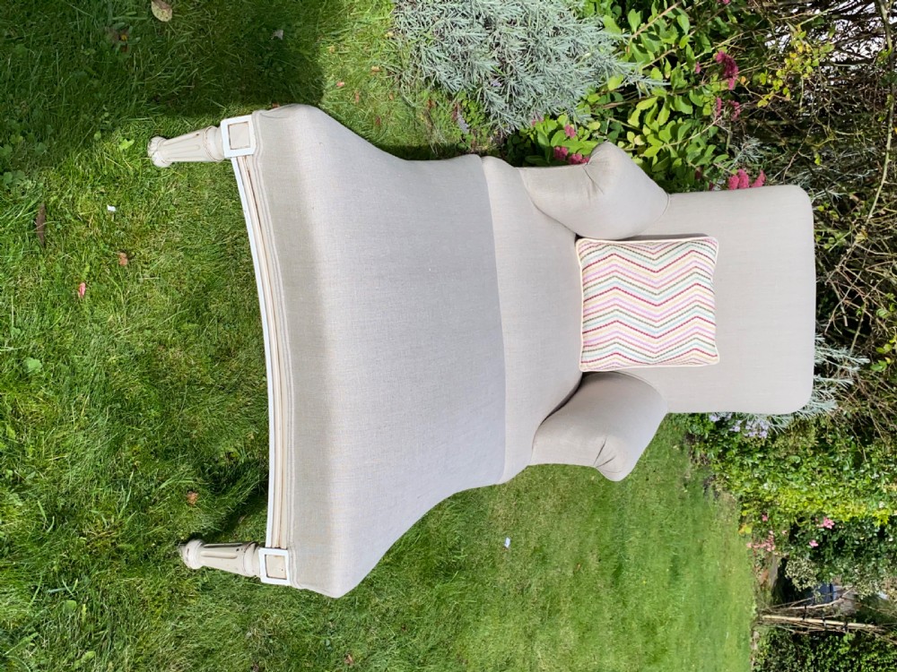 Upholstered armchair and stool  View III