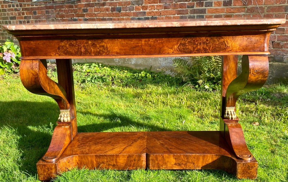 Burr walnut console table  View II