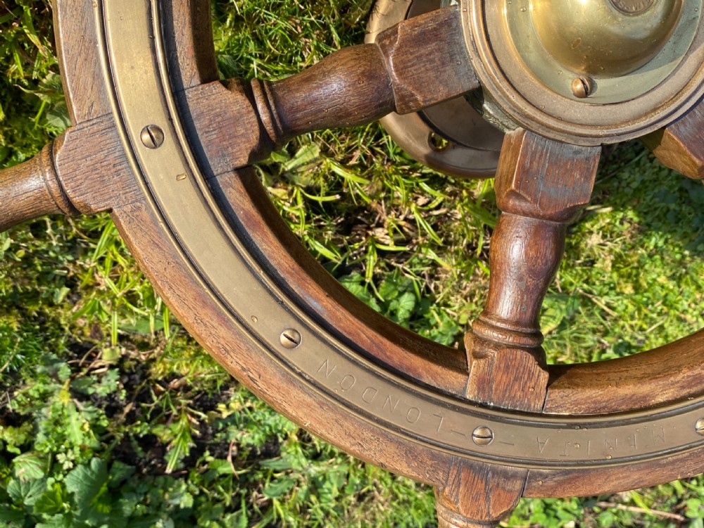 Oak and brass ships wheel View II