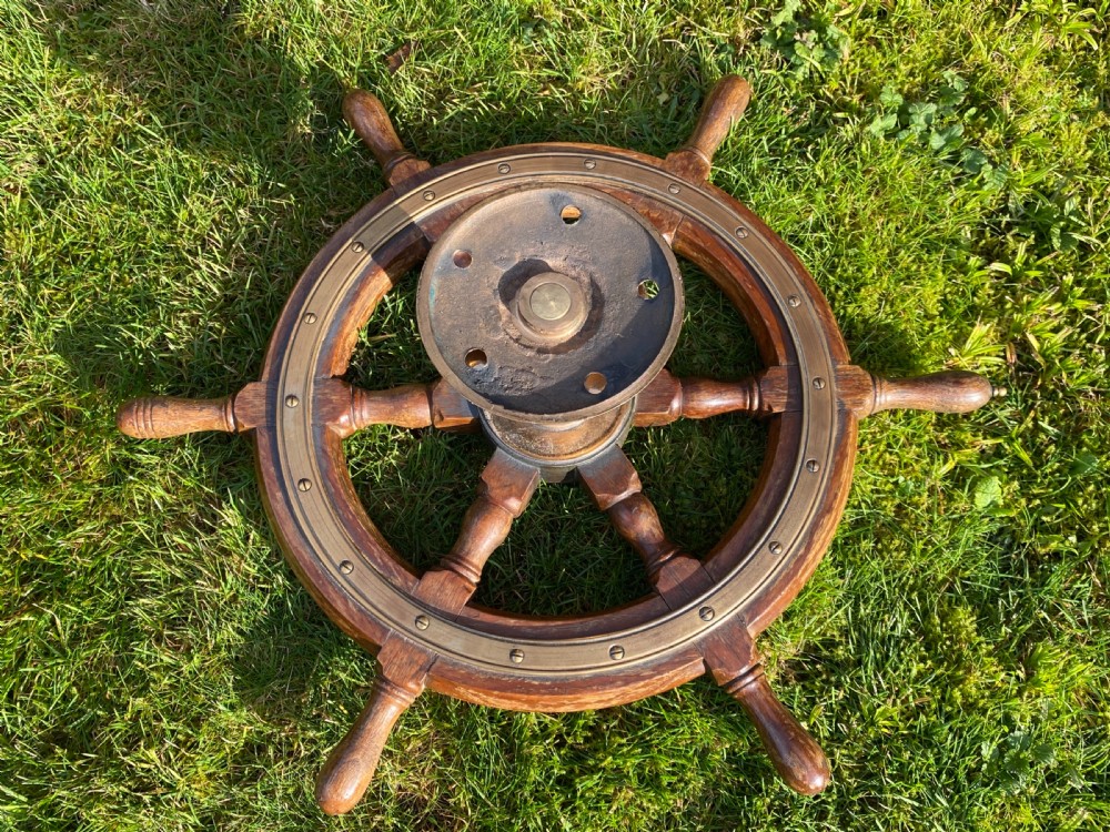 Oak and brass ships wheel View VI