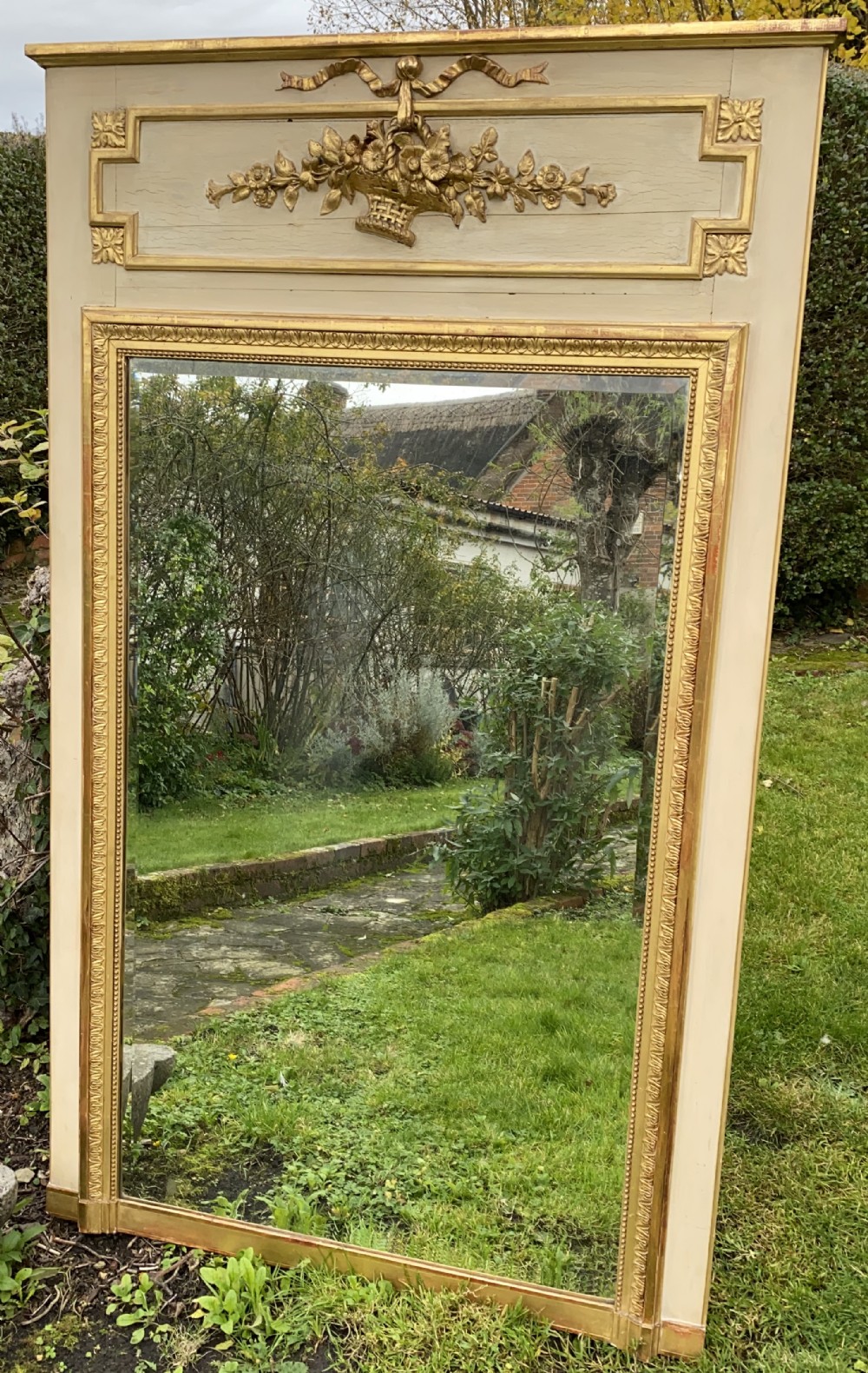 Painted and gilt Trumeau mirror 