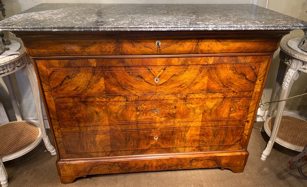 Burr walnut Louis Philippe commode  View II