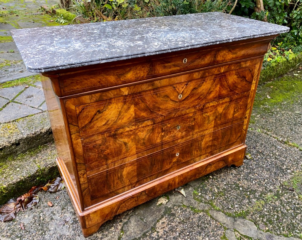 Burr walnut Louis Philippe commode  View III