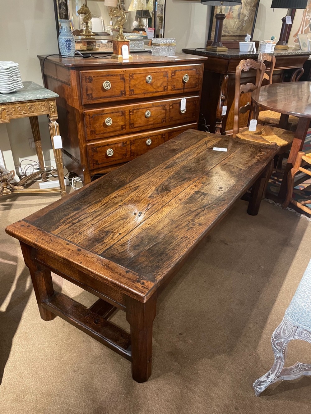18th oak table reduced to coffee table height 