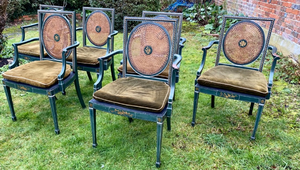 Set of six painted armchairs  View V