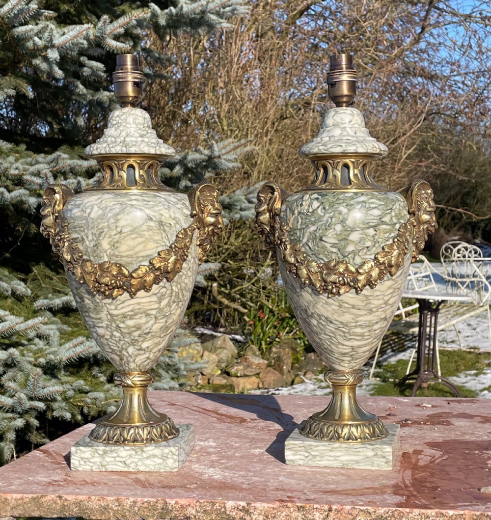 Pair of marble and brass lamps  View IV