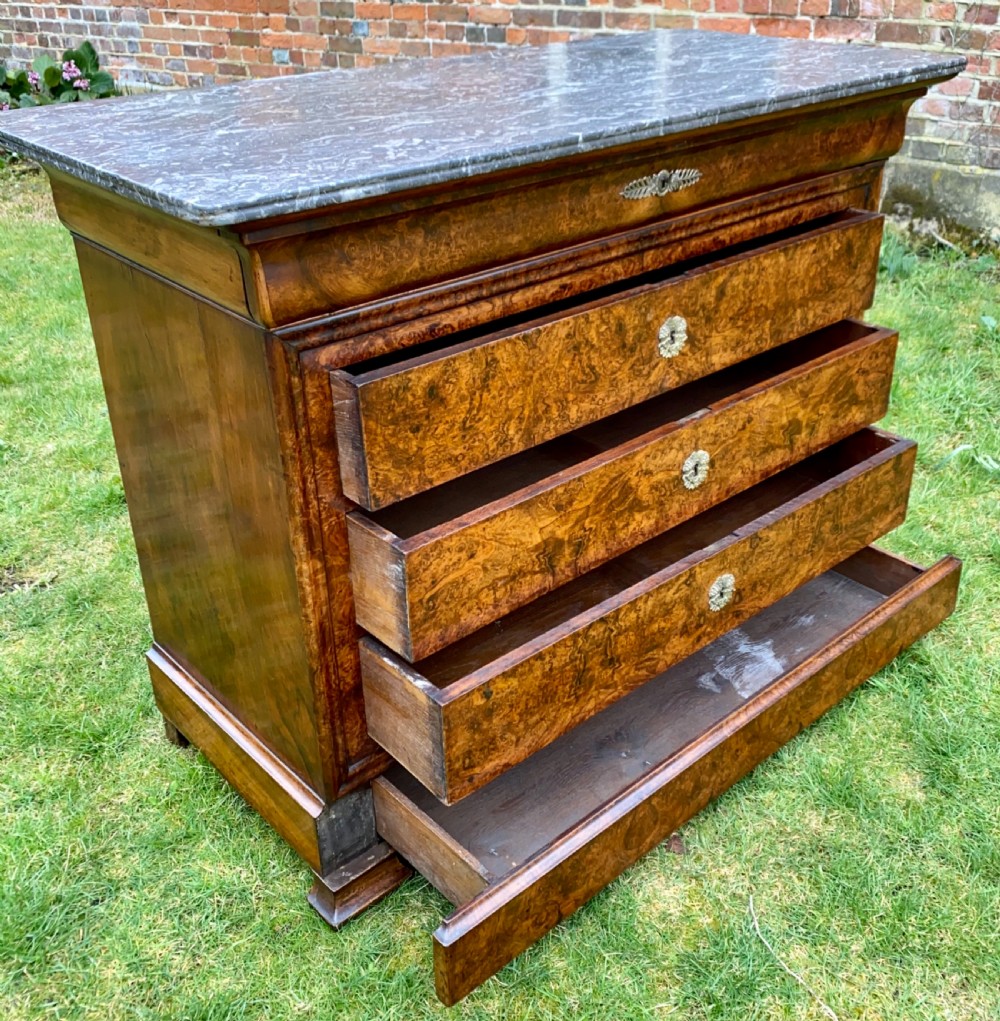 Louis Philippe burr walnut commode  View II