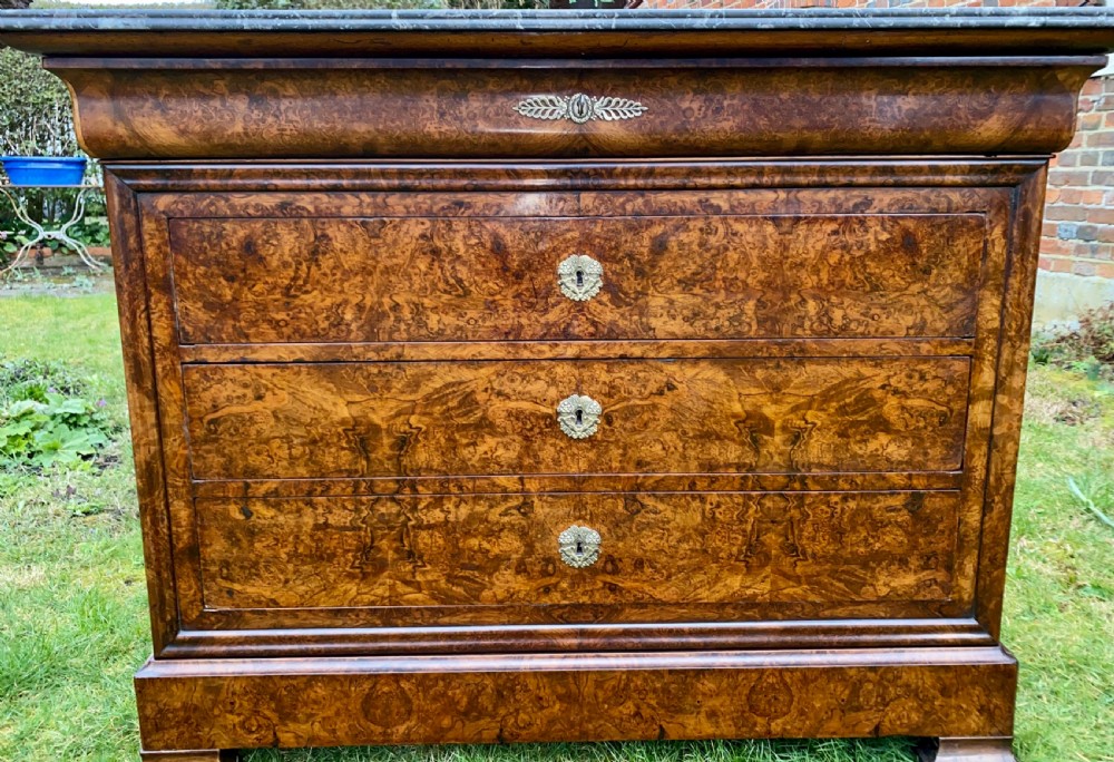 Louis Philippe burr walnut commode  View IX