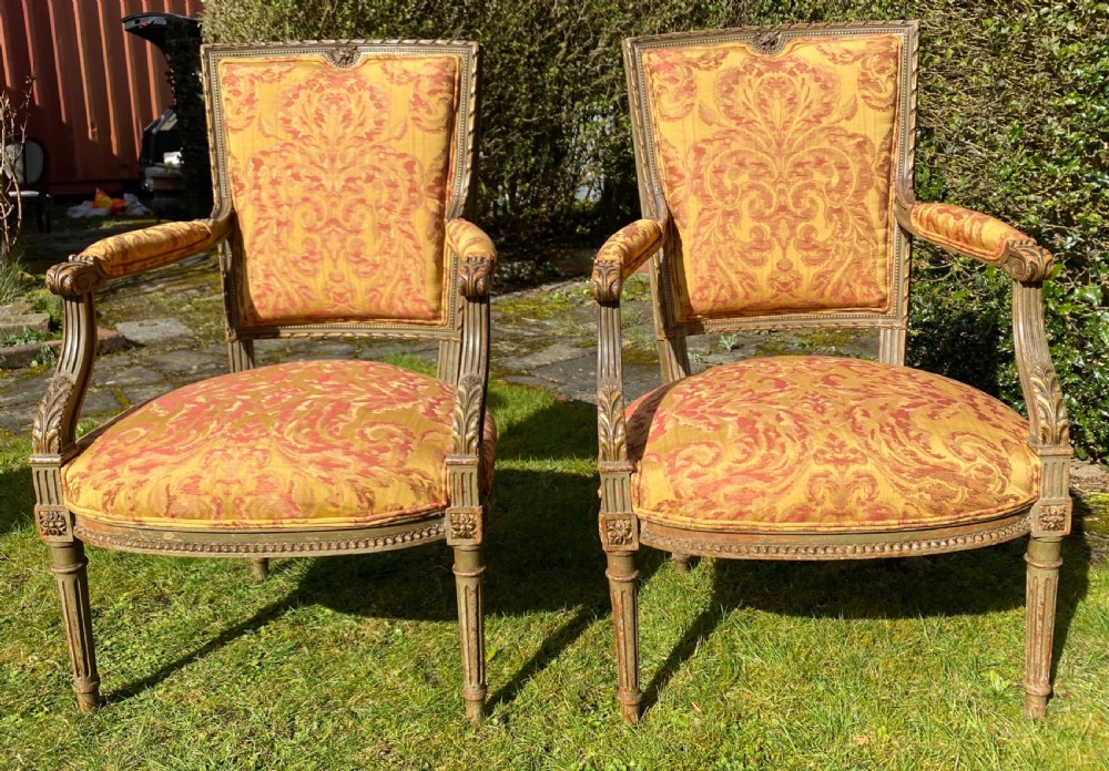 Pair of original paint French Armchairs  View VIII