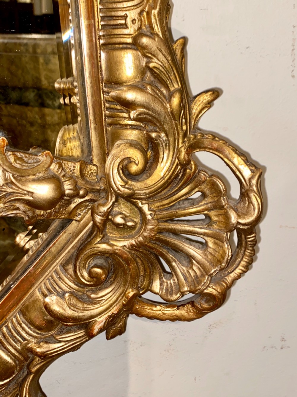 French gilt cushion mirror  View III