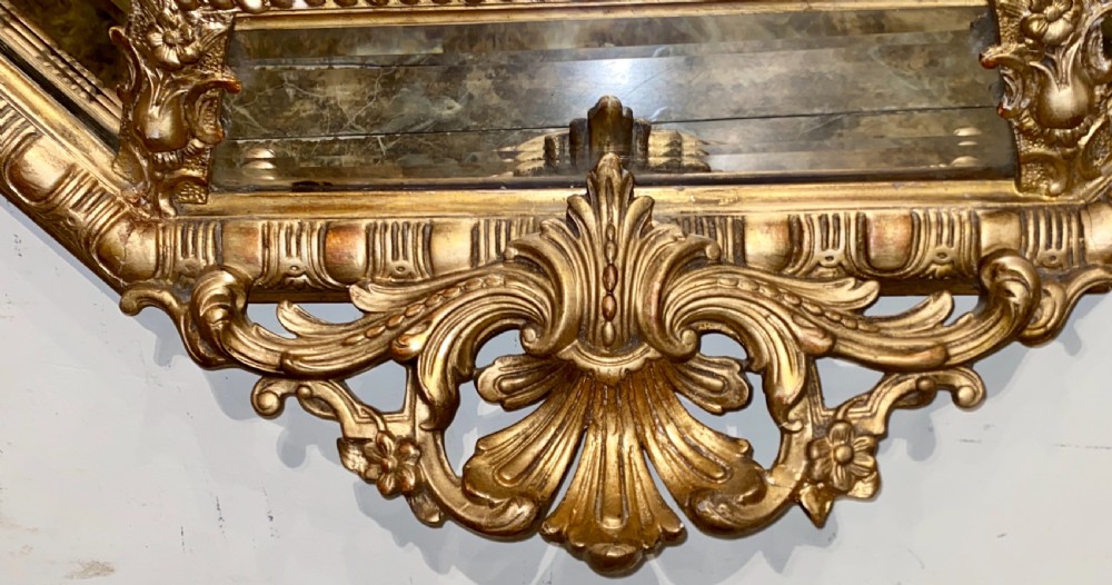 French gilt cushion mirror  View V