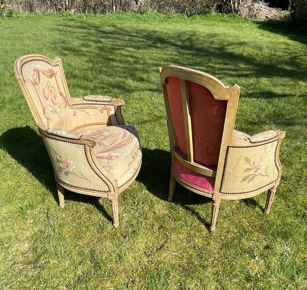 Pair of Louis 16 style tapestry armchairs  View VI
