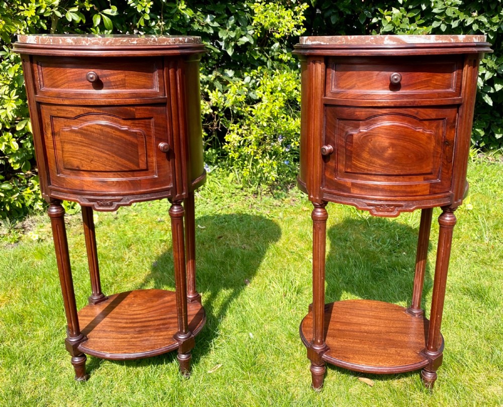 Pair of French mahogany bedside tables  View VIII