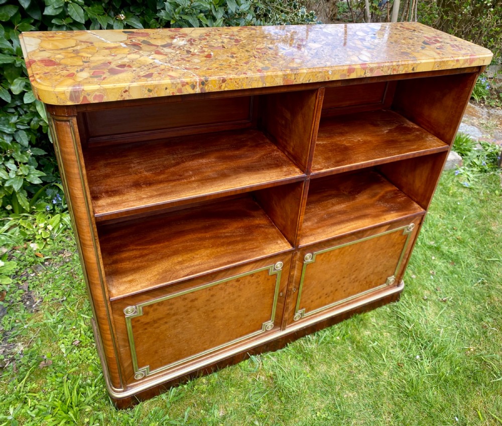 French plum pudding mahogany bookcase  View V