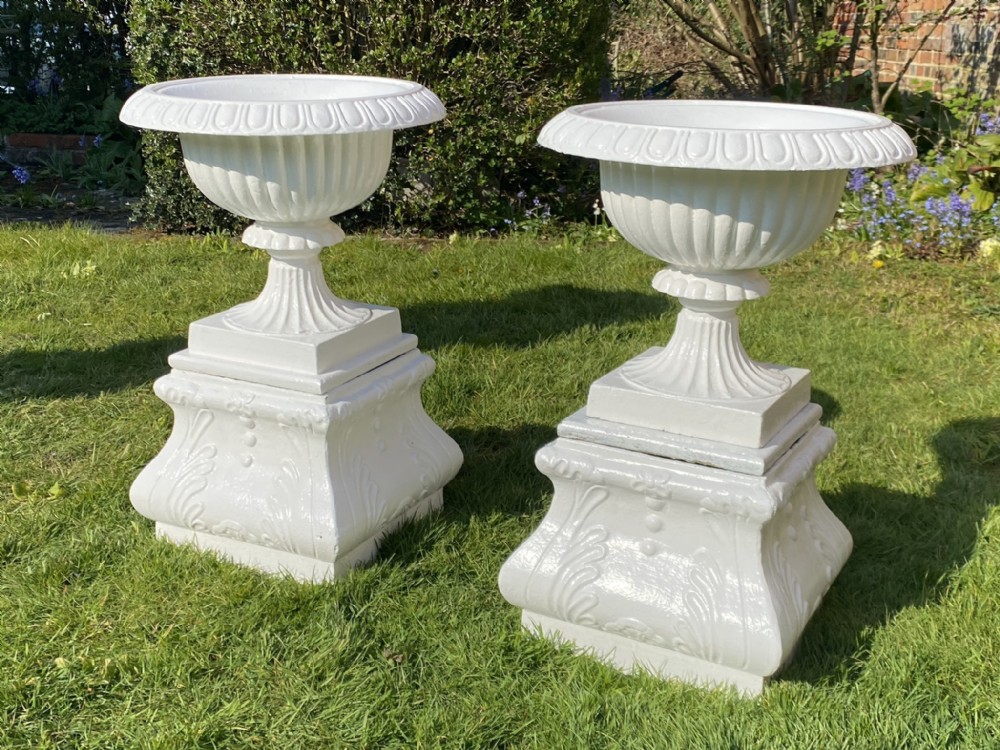 Pair of cast iron jardinieres 