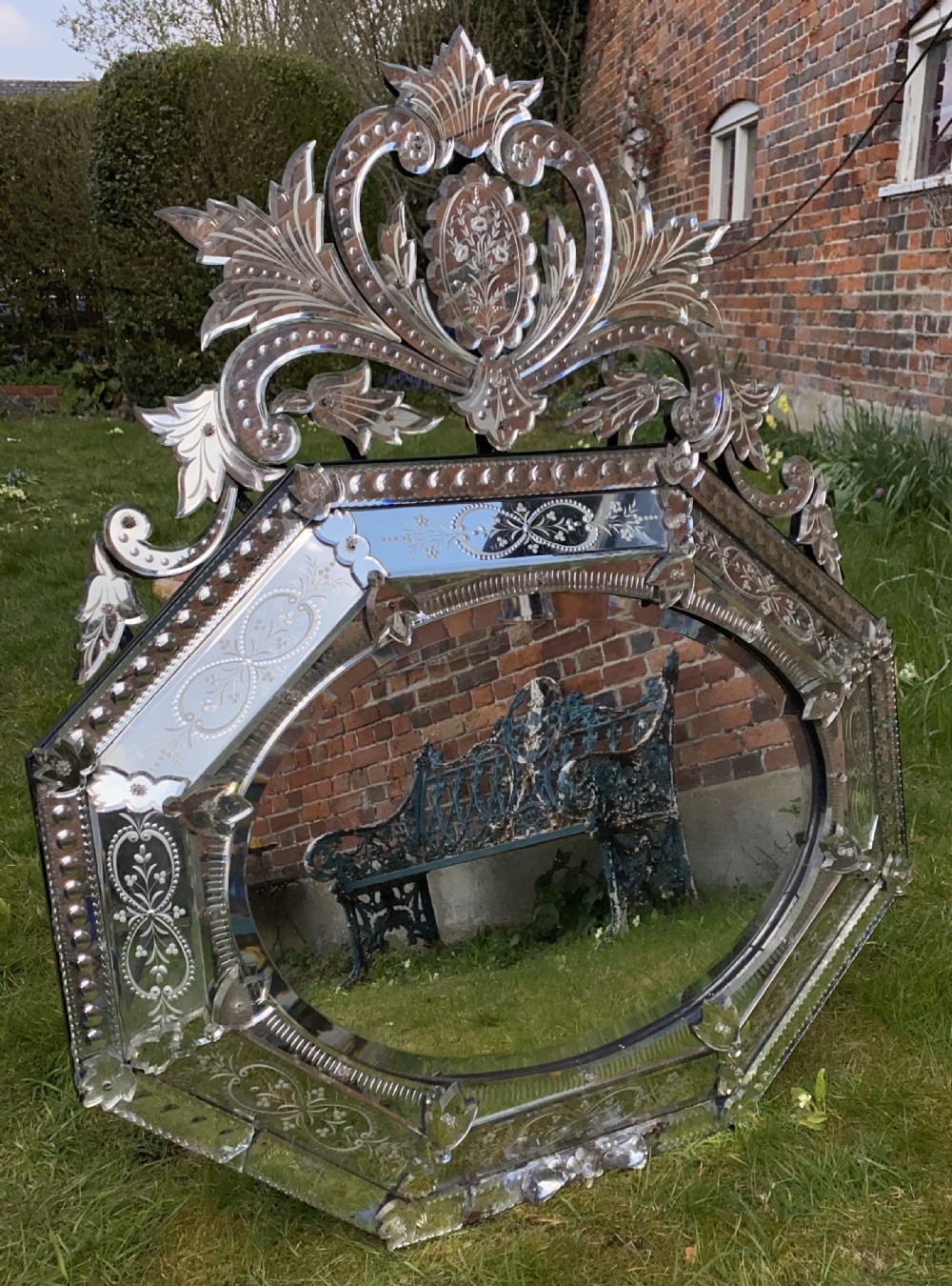 Large antique Venetian mirror 