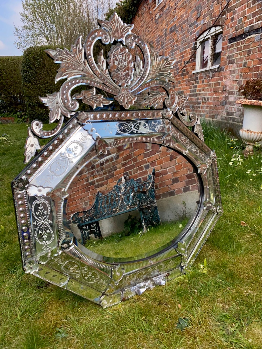 Large antique Venetian mirror  View V