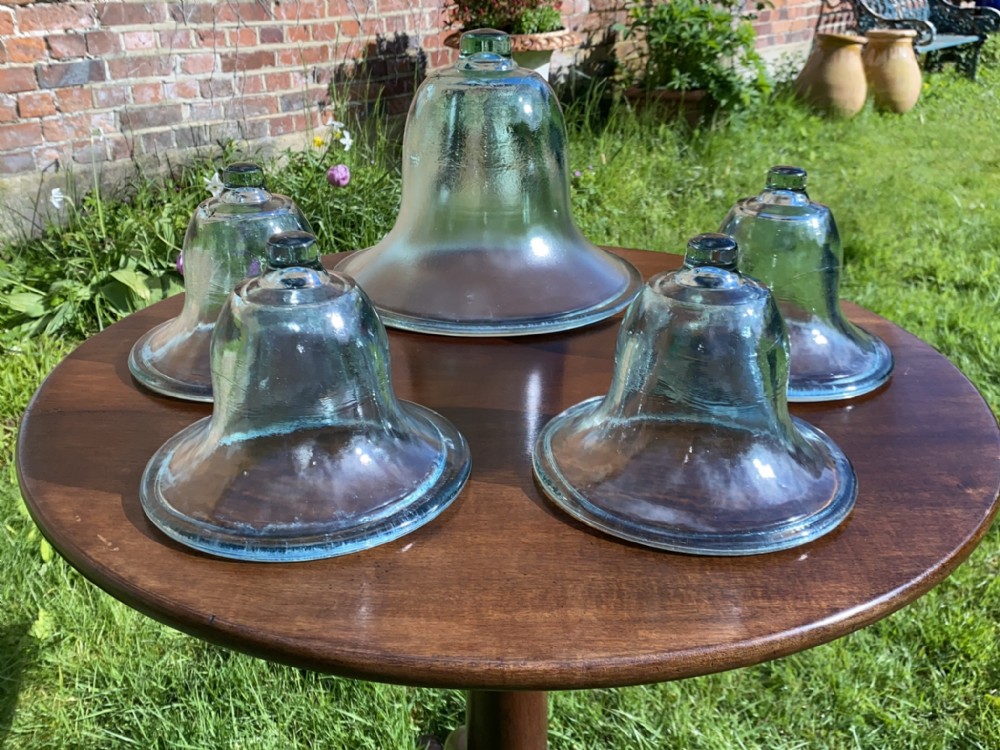 Hand blown Victorian glass cloches 