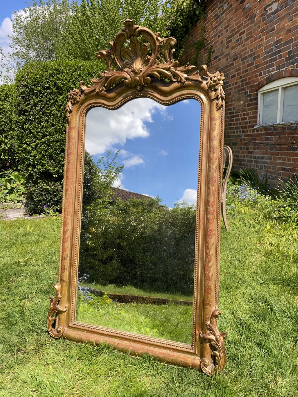 French crested gilt mirror 