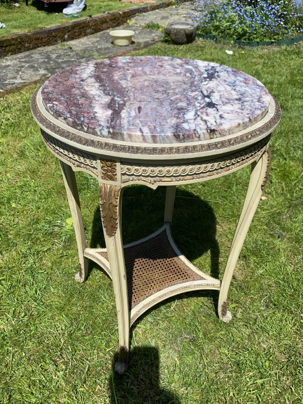 French painted and gilt occasional table 