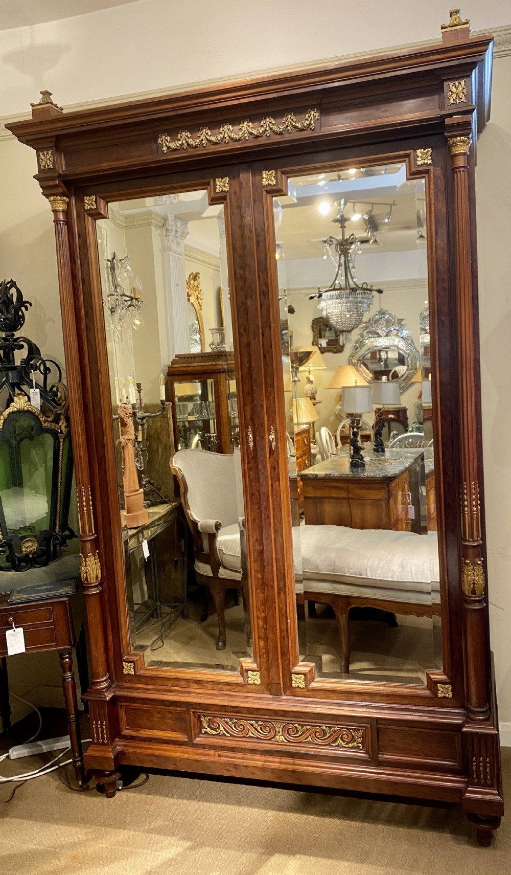 French armoire in plum pudding mahogany 