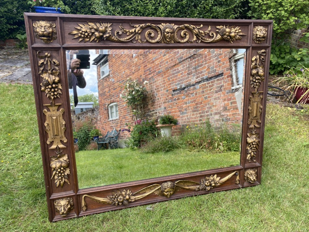Large carved wood mirror 